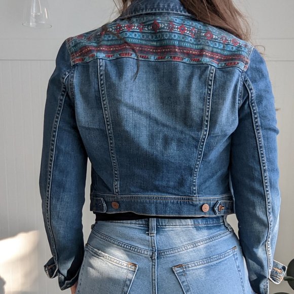 H&M Jean Jacket with patterned back detail - Picture 3 of 3